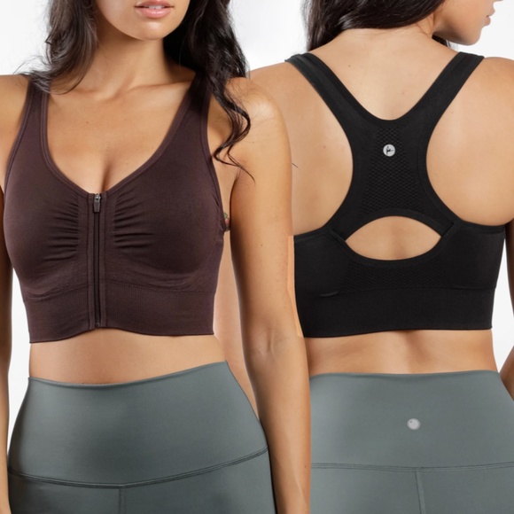 90 Degree by Reflex 2 Pack Full Zip Seamless Bra - Picture 7 of 7